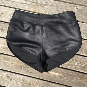 Free people cheeky metallic shine shorts